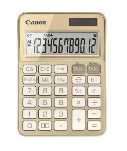 CANON KS-125KB-GD CALCOLATRICE DA TAVOLO 12 CIFRE ALIMENTAZIONE SOLARE/BATTERIA ORO